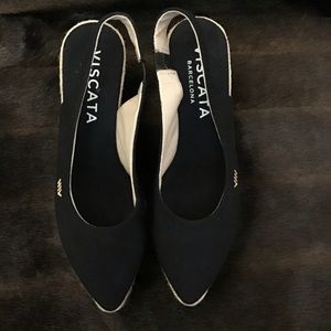 Viscata Barcelona Black Wedge Espadrille 38/7